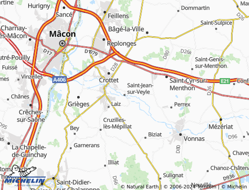 Carte MICHELIN Saint Jean Sur Veyle ViaMichelin