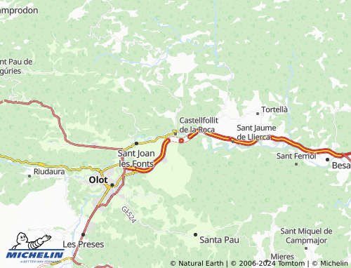 Mapa MICHELIN Castellfollit De La Roca ViaMichelin