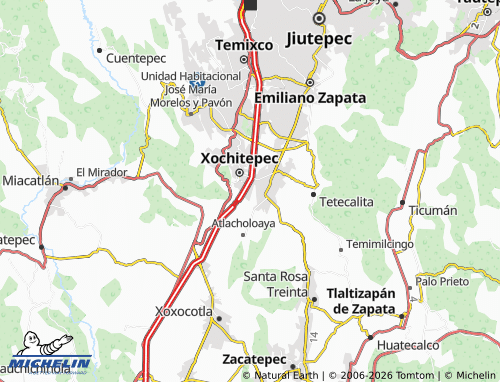 Mapa MICHELIN Villas de Xochitepec El Encanto - ViaMichelin