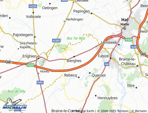 MICHELIN Bierghes map - ViaMichelin