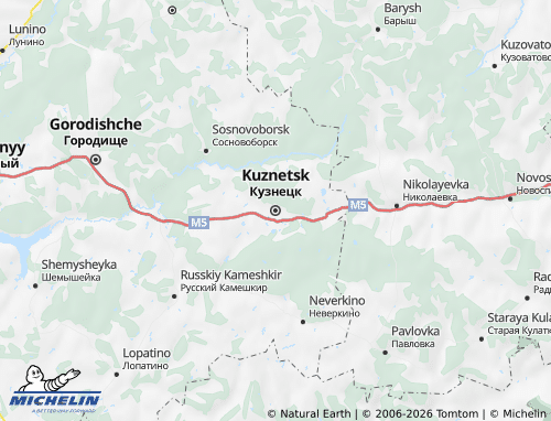 MICHELIN-Landkarte Kusnetski Rajon - ViaMichelin