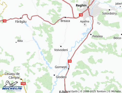 MICHELIN Voivodeni map - ViaMichelin