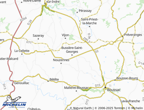 MICHELIN-Landkarte Bussière-Saint-Georges - ViaMichelin