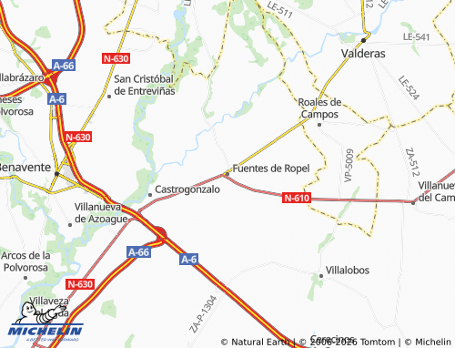 MICHELIN Fuentes de Ropel map - ViaMichelin