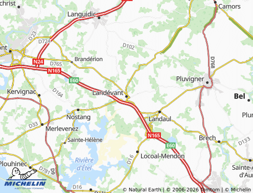 MICHELIN Landévant map - ViaMichelin