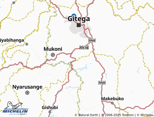 Kaart MICHELIN Colline Mubanga - ViaMichelin
