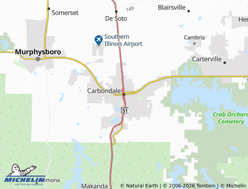 Mappa MICHELIN Carbondale - ViaMichelin