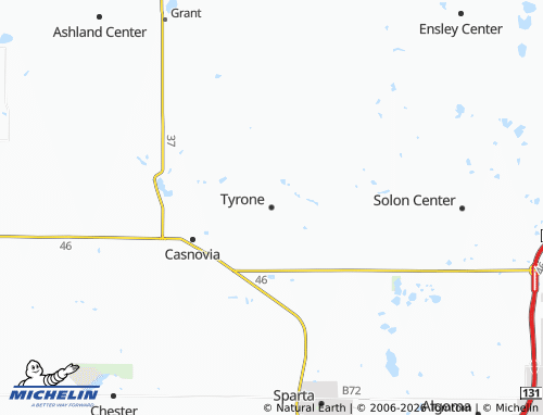 Carte MICHELIN Tyrone - ViaMichelin
