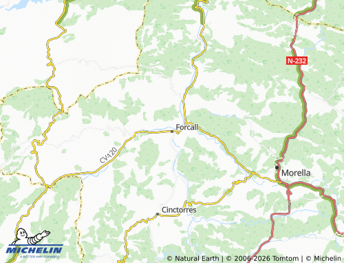Kaart MICHELIN Forcall - ViaMichelin