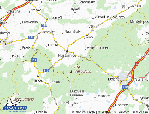 Mappa MICHELIN Lštěň - ViaMichelin