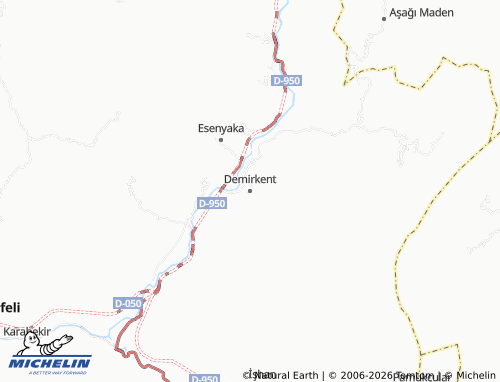 MICHELIN Demirkent map - ViaMichelin