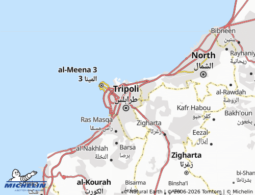 MICHELIN-Landkarte Tarablus al-Zahryyah - ViaMichelin