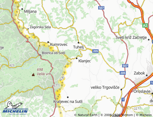 Mapa MICHELIN Klanjec - ViaMichelin