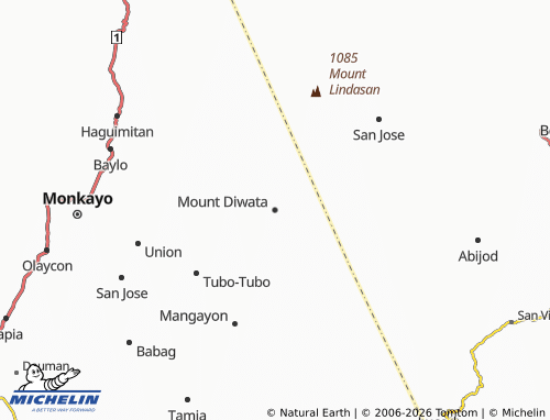 MICHELIN Mount Diwata map - ViaMichelin