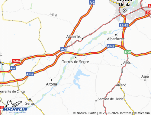 Carte MICHELIN Torres de Segre - ViaMichelin
