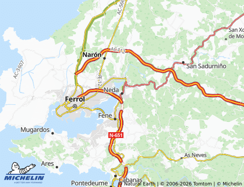 Mapa MICHELIN Neda (San Nicolás) - ViaMichelin