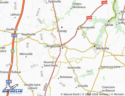Mappa MICHELIN Angerville - ViaMichelin
