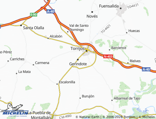MICHELIN Gerindote map - ViaMichelin