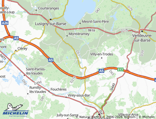 Mapa MICHELIN Chauffour-lès-Bailly - ViaMichelin