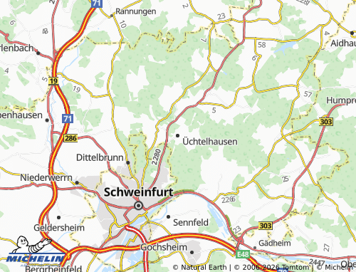 MICHELIN Üchtelhausen map - ViaMichelin