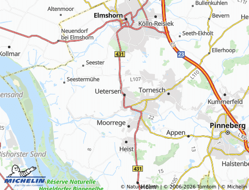 Mappa MICHELIN Uetersen - ViaMichelin