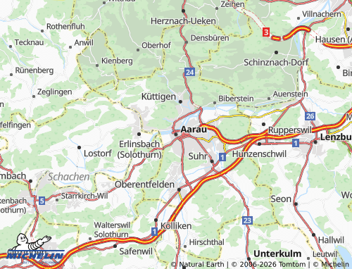 Mapa MICHELIN Aarau - ViaMichelin