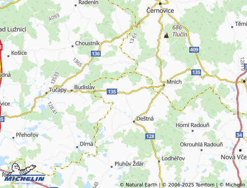 MICHELIN-Landkarte Březina - ViaMichelin