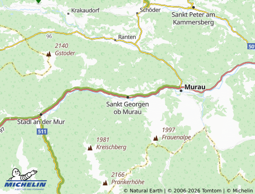 MICHELIN Sankt Georgen ob Murau map - ViaMichelin