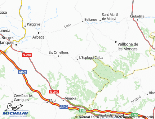 Kaart MICHELIN L'Espluga Calba - ViaMichelin