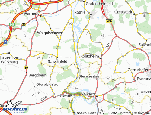 Mapa MICHELIN Wipfeld - ViaMichelin