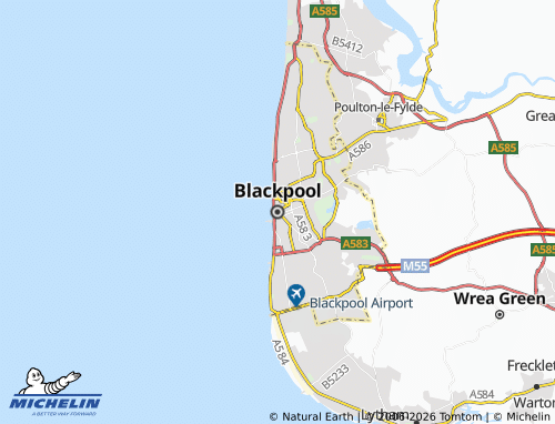 MICHELIN Blackpool map - ViaMichelin