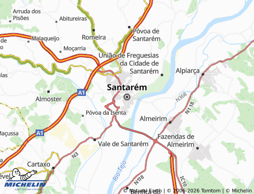 Carte MICHELIN Santarém - ViaMichelin