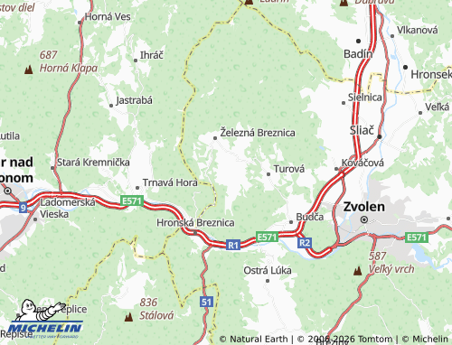 MICHELIN-Landkarte Budička - ViaMichelin
