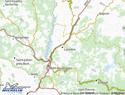 Carte MICHELIN Lanobre - ViaMichelin