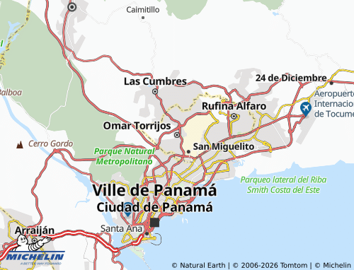 Mapa MICHELIN Omar Torrijos - ViaMichelin