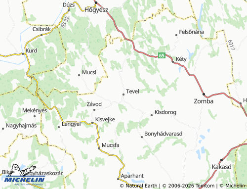 MICHELIN-Landkarte Tevel - ViaMichelin