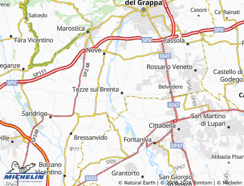 MICHELIN Tezze sul Brenta map - ViaMichelin