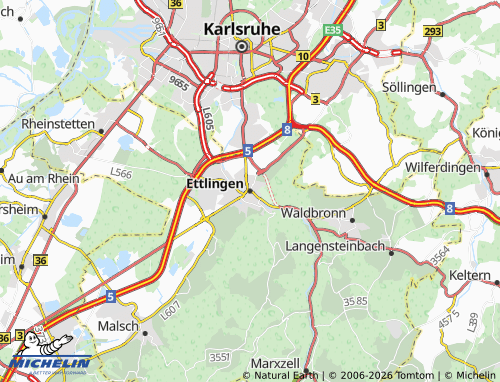 MICHELIN Ettlingen map - ViaMichelin