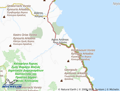 Carte MICHELIN Agios Andreas - ViaMichelin
