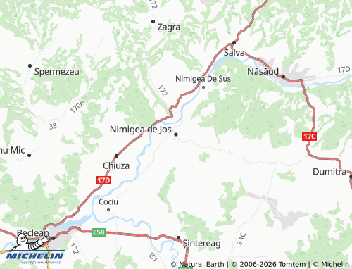 Mappa MICHELIN Nimigea de Jos - ViaMichelin