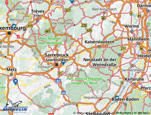 MICHELIN Saarpfalz-Kreis map - ViaMichelin