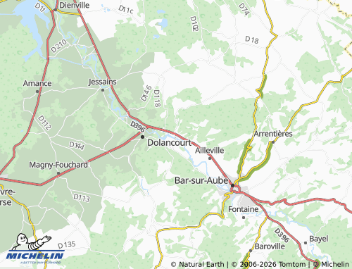 MICHELIN Arsonval map - ViaMichelin