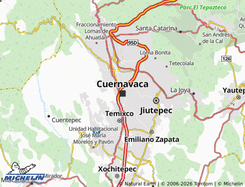 MICHELIN Cuernavaca map - ViaMichelin