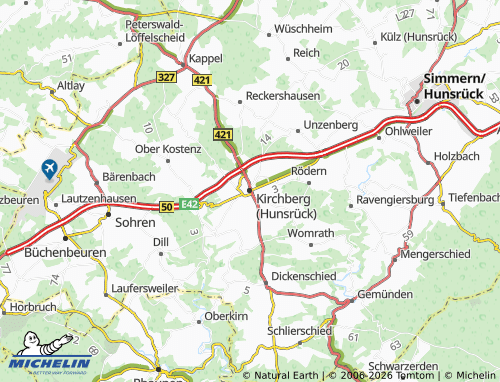 MICHELIN Kirchberg (Hunsrück) map - ViaMichelin