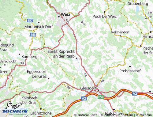 MICHELIN Sankt Ruprecht an der Raab map - ViaMichelin