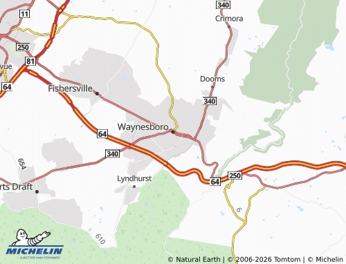 Mappa MICHELIN Waynesboro - ViaMichelin