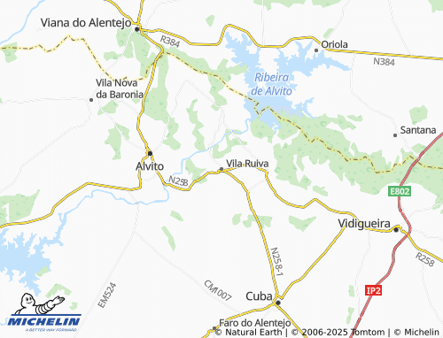 MICHELIN Vila Ruiva map - ViaMichelin