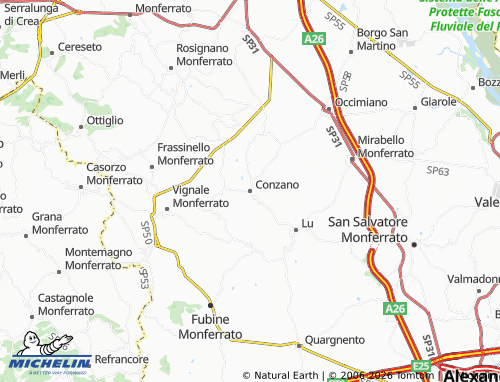 Mapa MICHELIN Conzano - ViaMichelin