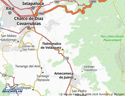 Mapa MICHELIN Tlalmanalco - ViaMichelin
