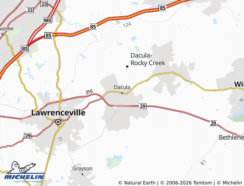 Kaart MICHELIN Dacula - ViaMichelin